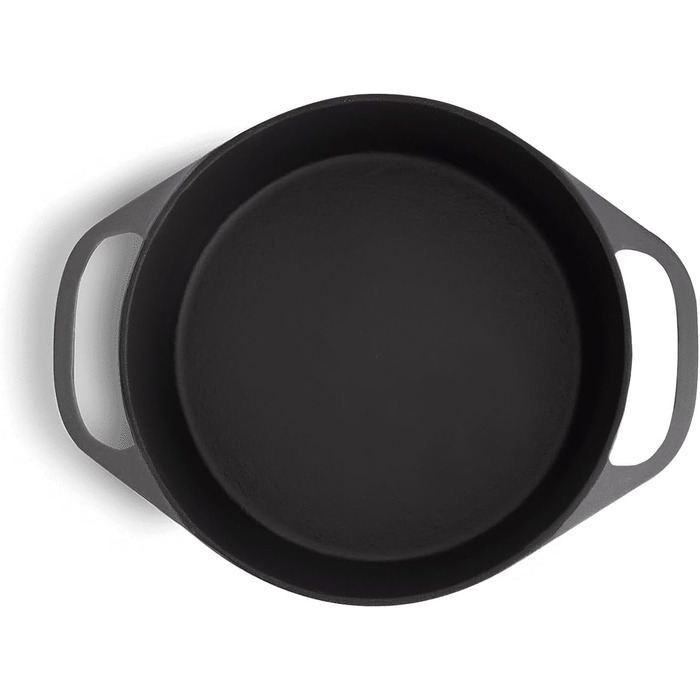 Кокотниця з кришкою, сіра, кругла, 28 см, 6 л, чавунна жаровня, індукційна каструля. 28 см сіра