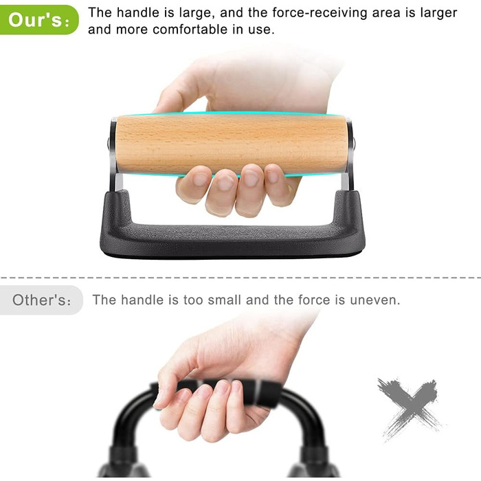 Ручки для віджимань Dolibest, ручки для віджимань на підлозі (2 шт.) Калістеніка Паралелети, компактна стійка для фітнесу, портативні ручки для віджимань, обладнання для віджимань для дому, спортзалу, тренувань, в дорозі, чорний