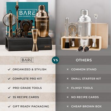 Професійний набір шейкерів для бармена Mixology 14 предметів для коктейлів   Martini (матова латунь)