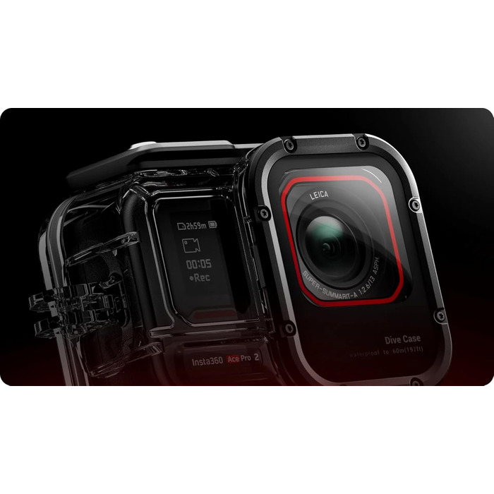 Підводний бокс Insta360, сумісний з Ace Pro 2, водонепроникний до 60 метрів, скляна лінза, прозорий, сучасний