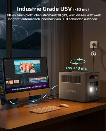 Вт 1024 Втгод), 1800W Tragbare Powerstation, 1024Wh LiFePO4 & 1Std Schnellladung Solargenerator, &lt10ms USV, 9 Ausgnge, mit APP, BMS, Reine Sinuswelle 230V, fr Outdoors Camping/RV/Garten/Notfall 2026 Neue P180 (1800