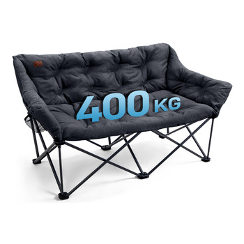 Складаний кемпінговий стілець EVER ADVANCED, ширина 145 см, для 2 осіб, розкладний диван, вантажопідйомність 400 кг, товсто м&39який розкладний стілець, 2-місний, висока спинка, надзвичайно широкий, для використання на вулиці, в саду, на балконі, в приміщ