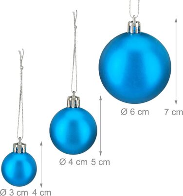 Різдвяні кульки набір із 100 шт петрольово-сині Relaxdays