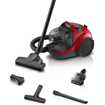 Безмішковий пилосос Bosch серії 4 BGS21CAR, гігієнічний фільтр, 10-річна гарантія на двигун, XXL насадка для оббивки, XXL насадка