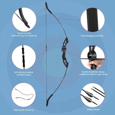 Набір лука та стріл VALYPANOR для юніорів – тренувальний лук 18 фунтів з аксесуарами