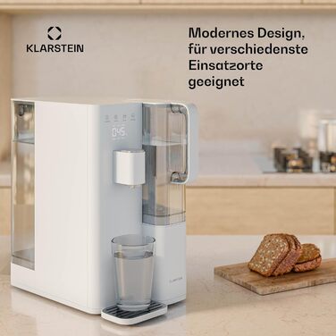 Система зворотного осмосу Klarstein VitalPour - 5-ступінчастий фільтр для осмосу, гаряча вода за 3 секунди, бак 5 л і глечик 1,5 л, 5 рівнів температури, сенсорний дисплей, блокування від дітей, легке встановлення