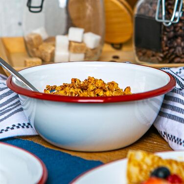 Аргонові столові прибори Білі емальовані миски - 16 см - 4 кольори