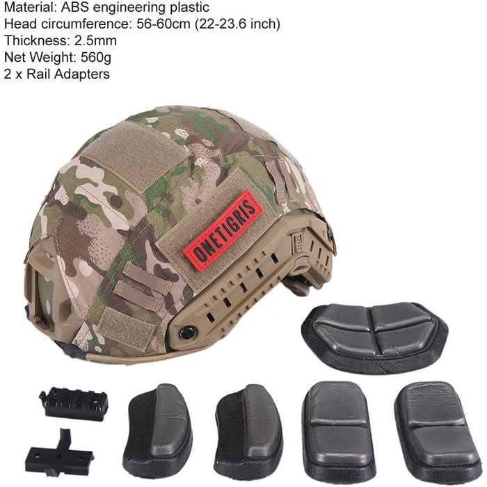 Тактичний шолом OneTigris PJ Rapid зі знімним чохлом для страйкболу та пейнтболу, колір L Caucamo