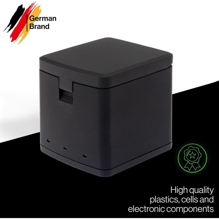 Зарядний кейс PATONA преміум-класу з 3 відсіками, сумісний з GoPro Hero 13, AEBAT-201 Заряджає 3 акумулятори одночасно Зі світловим індикатором та застібкою-клацкою Компактний та легкий У комплекті кабель USB-C