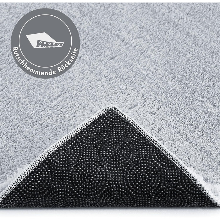 М&39який килимок для ванної кімнати andiamo Arezzo - нековзний килимок для ванної, можна прати в пральній машині та він довговічний, абсорбуючий килимок для ванної та душу, 80 x 80 см, сірий 80 x 80 см (квадратний) сірий