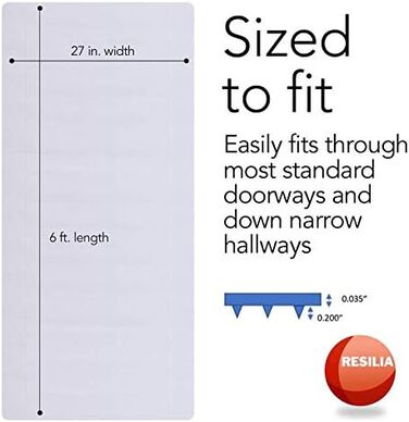 Килимова доріжка з високим ворсом RESILIA пластиковий вініловий захисний килим та килимок, водонепроникний, прозорий, 68 см завширшки x 180 см завдовжки, зроблено в США, 69 x 183 см (доріжка), безбарвна