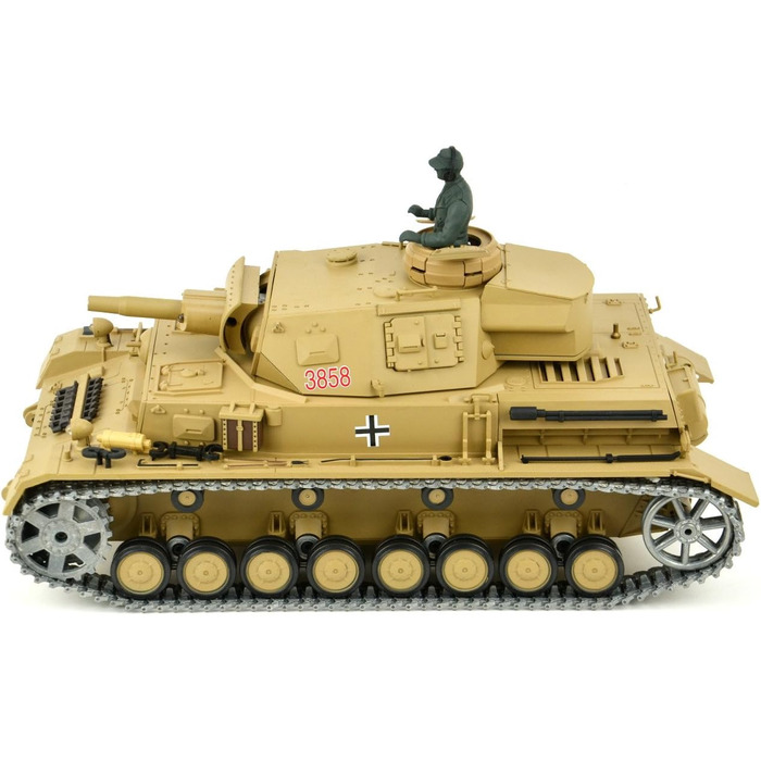 Радіокерований танк Kampfwagen IV Ausf.F-1 Heng Long 116, сірий, з функцією дистанційного керування та металевою коробкою передач, металевими гусеницями та 2.4Ghz - PRO - V7.0