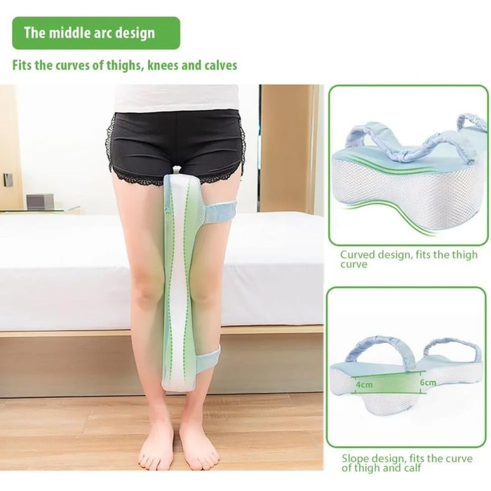 Надзвичайно велика ортопедична подушка для колін для тих, хто спить на боці - подушка з піни з ефектом пам&39яті 53 см для полегшення болю в стегнах і спині, збільшена подушка між ногами для