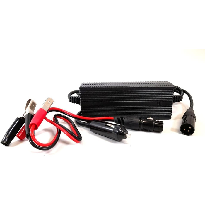 Автомобільний зарядний пристрій Enerpower DC-DC 12V-24V Li-Ion до 14.4V 4A XLR-3 для 12V LiFePo4, AGM акумуляторів для автофургонів, човнів, вантажівок тощо (Crocodile)