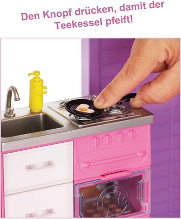 Ляльковий будиночок "Барбі Мрії", повністю мебльований, 3 поверхи, 8 кімнат, включаючи басейн, гірку та ліфт, 70 аксесуарів, іграшка для дітей віком від 3 років, GNH53 Будиночок Барбі Мрії