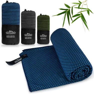 Рушник для подорожей Outdoor з бамбуковим вугіллям, надлегкий та абсорбуючий зручніший, ніж рушники з мікрофібри ідеальний спортивний рушник, рушник для ванни, пляжний рушник, рушник для сауни для подорожей та фітнесу
