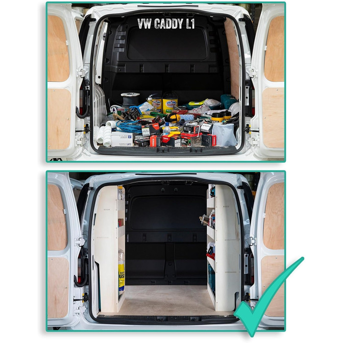 Сумісний з багажником, полицями для автомобілів Volkswagen Caddy L1 2003-2020 років, полицею для автомобіля, полицею з боку пасажира