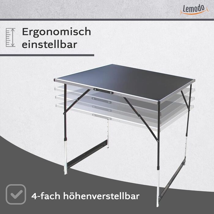 Складаний стіл для обклеювання шпалер Lemodo, 3-секційний багатофункціональний стіл з регульованою висотою, алюміній з посиленою стільницею, універсальний стіл для фарбування та блошиних ринків, робоча поверхня 3 м, 50 кг на стіл, чорний