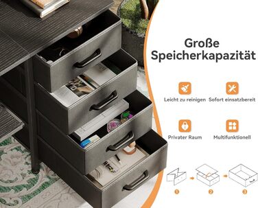 Комп&39ютерний стіл ODK з 4 шухлядами, 140x52x92 см, 2 розетки та 2 порти зарядки USB, ПК-стіл з полицею, ігровий стіл з підставкою для клавіатури для офісу, вітальня, чорний 140x52 см, чорний