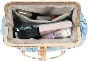 Сатеневий клатч для вечірки та особливих подій, блакитний (08301)