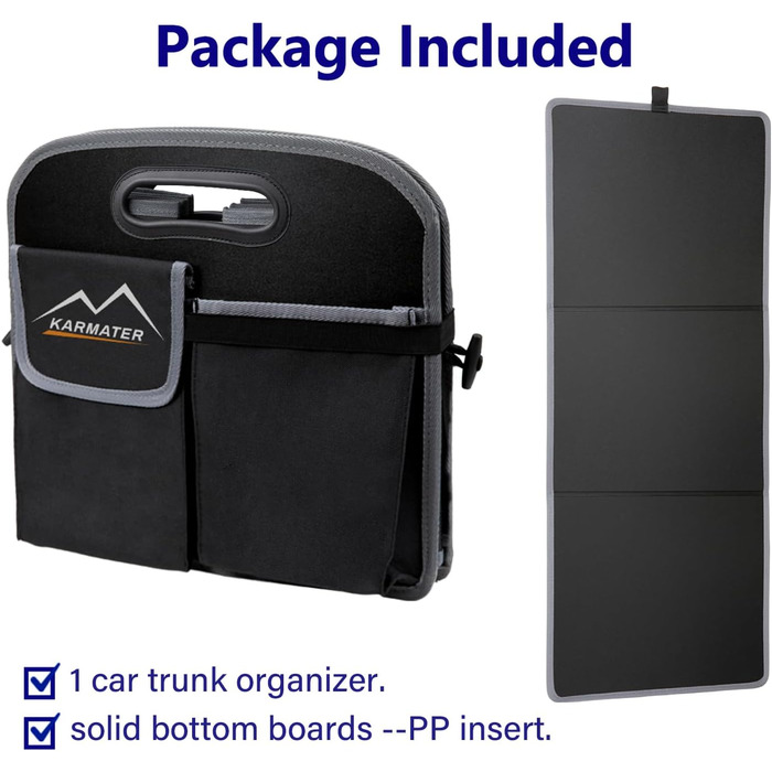 Органайзер для багажника M KARMATER, машинне прання, матеріал PP, 3 відділення, автомобільне зберігання, 95 л, водонепроникний поліестер, органайзер для аксесуарів та 6 кишень, підходить для позашляховиків, мінівенів, пікапів. Розміри 91.4 x 35.6 x 30.5 с