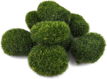 Мохові камені штучний зелений декор штучний мох кульки декор мохові кульки мох камені декор штучні камені зелені рослини декор для садових тераріумів декоративні камені мохові камені штучний мох, 8 шт.