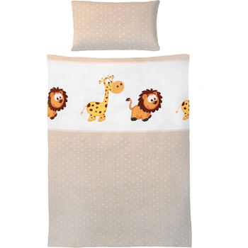 Комплект дитячої постільної білизни з анімалістичним мотивом та інтегрованою блискавкою - з 100 бавовни (якість Renforce) - підков