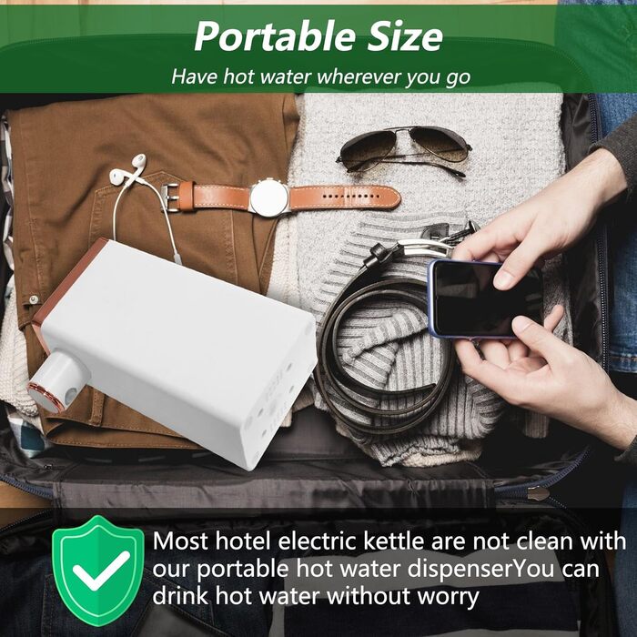 Миттєвий диспенсер для гарячої води, портативний диспенсер для гарячої води для приготування чаю, розчинної кави, дитячого харчування, диспенсер для води з сенсорним дисплеєм, 4 рівні температури та параметри кількості води
