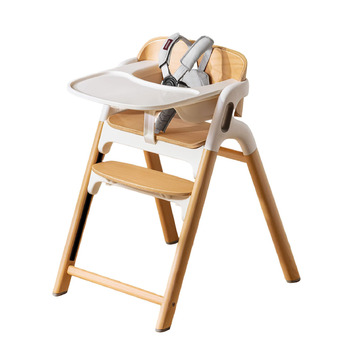 Стільчик для годування Momcozy DinerPal з бука, регульований та трансформований для немовлят, малюків та дорослих, з функцією навчального стільчика та підносом, який можна мити в посудомийній машині.
