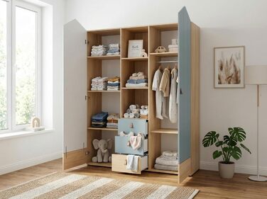 Шафа-купе з двома дверима та плавним закриттям/демпфіруванням дверей, колір дуба Нагано, висока якість