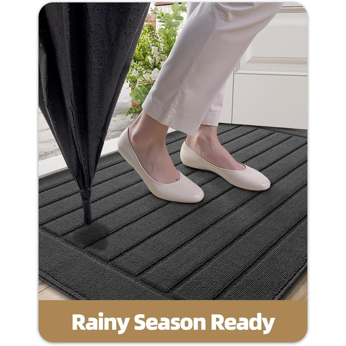 Килимок COLOR&GEOMETRY Dirt Trapper для приміщень 92x152 см Килимок для входу, можна прати в пральній машині, нековзний та абсорбуючий килимок для прихожої, килимок для вхідної зони, коридору та вхідних дверей, сірий, 92 x 152 см (прямокутний)