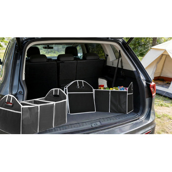 Органайзер для багажника, складаний контейнер для зберігання з 3 відділеннями, великої місткості, портативна сумка для багажника