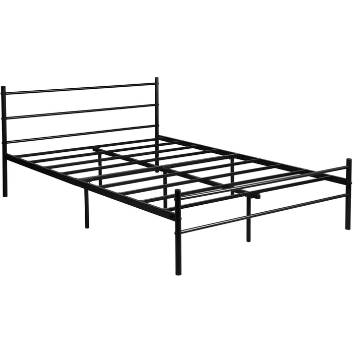 Каркас двоспального ліжка, ліжко, підходить для матраца 140 x 190 см, металеве ліжко, сучасний каркас ліжка, з узголів&39ям, каркас гостьового ліжка, для підлітків, спальня, чорний