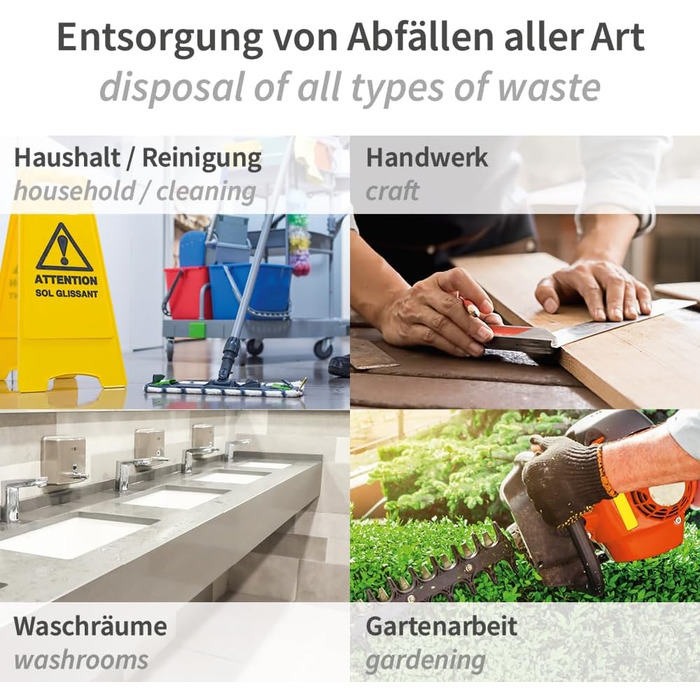 Сміттєві пакети Franz Mensch HygoClean Eco, 120 л, сині, 100 шт. LDPE, у рулоні, сміттєві пакети, довжина 110 см x ширина 70 см, сміттєвий пакет на 120 літрів, надзвичайно міцний