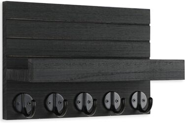 Настінна ключниця Lwenki, декоративна ключниця для ключів і листів з поличкою, має великі гачки для сумок, пальто, парасольки - Де