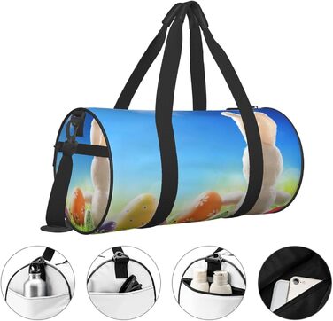 Велика спортивна сумка-мішок для подорожей Великдень, міцна, чорна, універсальний розмір