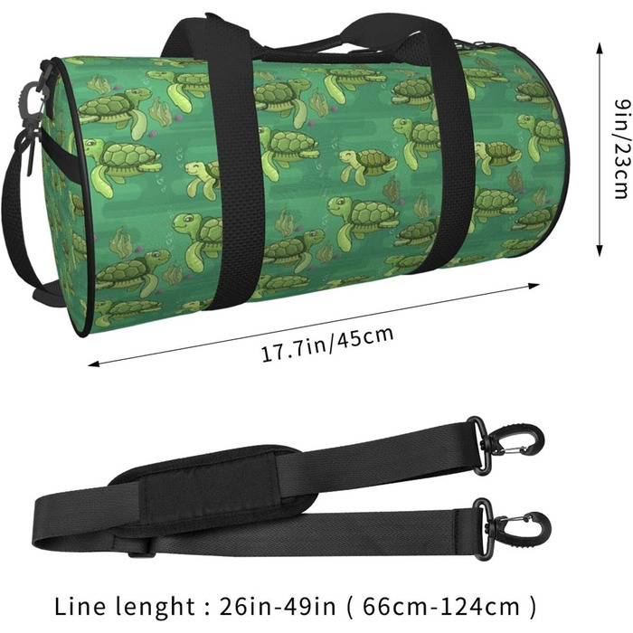Спортивна сумка для фітнесу та подорожей з морським дизайном (водорості та морські черепахи), велика дорожня сумка для чоловіків та жінок, ідеальна для коротких поїздок та вихідних