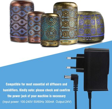 Адаптер SALKING для ароматичного розсіювача 24 В, вилка ЄС для радіобудильника, світлодіодна стрічка, швидкісний порт, світлові стрічки, USB-концентратор, комутатор, роутер/вхід 110-240 В змінного струму