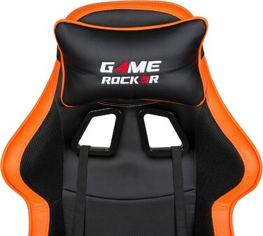 Ігрове крісло-гойдалка Duo Collection Game Rocker G-10 зі штучної шкіри, чорного/помаранчевого кольору, вантажопідйомність до 110 кг