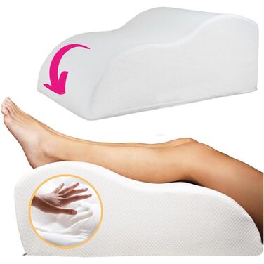 Віскоеластична подушка для ніг OrtoPrime від набряклих ніг - Покращує кровообіг - Підняття ніг - Клиноподібна подушка з піни з ефектом пам&39яті для втомлених ніг - Підтримуюча подушка для сну - Зручна подушка для позиціонування