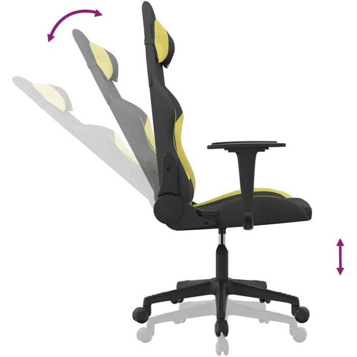 Геймерське крісло, чорно-зелене, матеріал тканина, метал