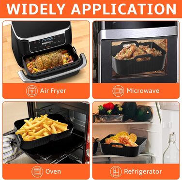 Аксесуари для фритюрниці Ninja Foodi Flexdrawer 10,4 л AF500DE,3 шт. Багаторазова мультипіч з силіконовою формою Аксесуари для Ninja AF500EU(3 шт. и чорні)