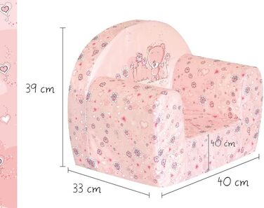 Дитяче крісло від 1 року - Розкладне дитяче крісло - М'яке крісло 45x441см (в розкладеному вигляді 97см) - Крісло з поролону дитяч