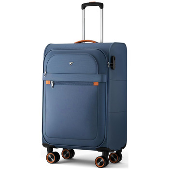 Ручна валіза Trier Soft Shell 55 35 23 см, легка тканинна валіза на колесах, дорожня валіза з колесами та кодовим замком, 47 літрів, темно-синя, розмір S