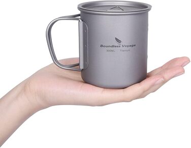 Мл Титанова кружка Кемпінгова кружка Відкритий чай Кава Дорожня кружка з кришкою та відкидною ручкою Легка кружка для води Чашка д