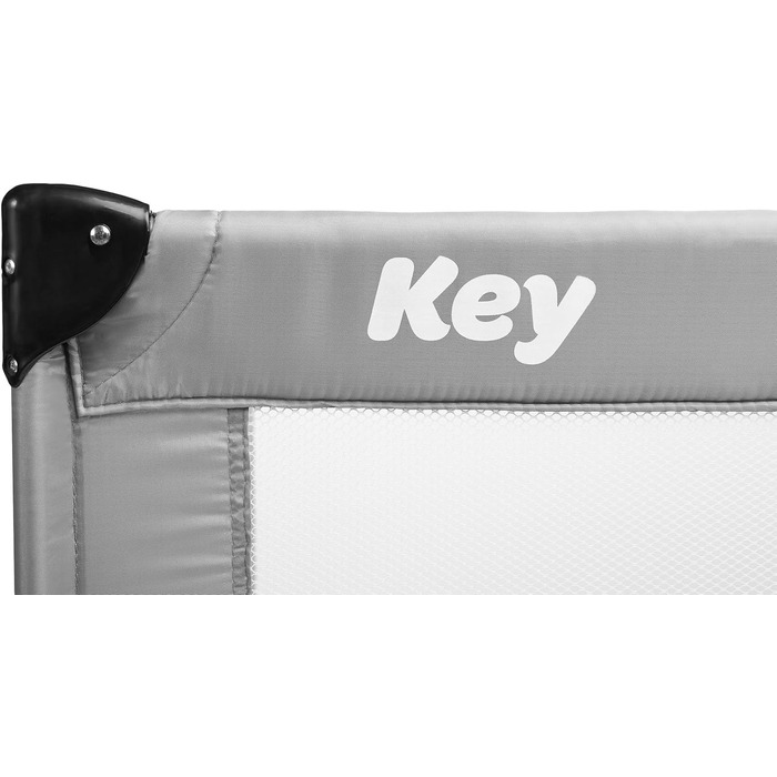 Дитяче ліжечко-транспортне - Ліжечко Key - з матрацом 120x60 см - Складане дитяче ліжечко-транспортне - Міцні ніжки - Сумка для перенесення дитячого ліжечка - Для дітей вагою до 15 кг - 64x125x74 см - Сірий