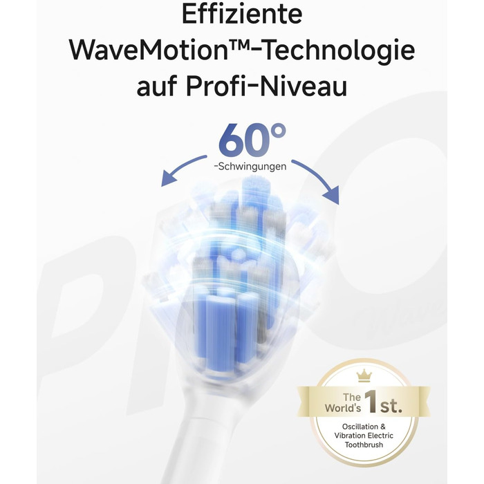 Звукова зубна щітка Laifen Wave Pro з 6 режимами чищення та акумулятором на 70 днів, 60 осциляції, контроль тиску, 2 інтелектуальні насадки (Алюмінієво-рожевий)