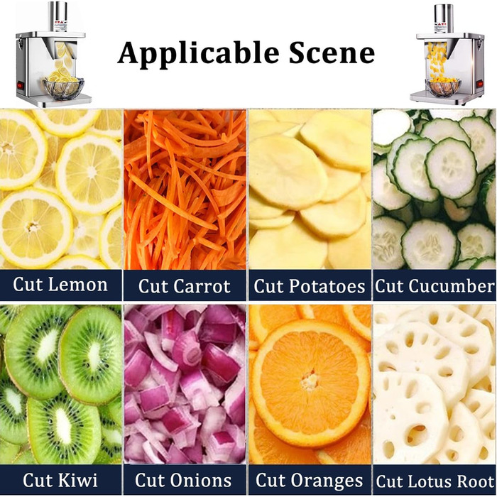 Електричний овочевий подрібнювач Quixnova, 250 Вт, автоматична картоплерізка для цибулі, комерційний автоматичний подрібнювач овочів - регульований