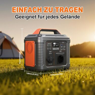 Портативна електростанція із сонячною панеллю 60 Вт, сонячний генератор SBAOH 296 Втгод з вихідною потужністю 300 Вт, мобільне джерело живлення для саду, подорожей, кемпінгу, автофургона, аварійної служби, сонячна панель 300 Вт 60 Вт