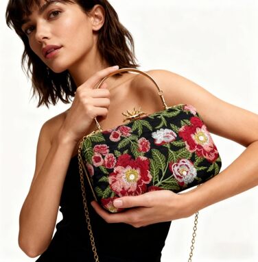 Жіноча сумочка-клатч з квітковою вишивкою та перлами, елегантна сумочка на ланцюжку через плече, вінтажний гаманець для урочистих подій, вечірок, весіль та випускних, зелений колір